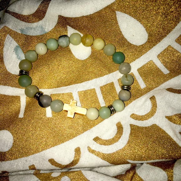 COPY - Never worn rosary cross real marble bracel… - Picture 1 of 1